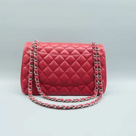 100% Authentic CHANEL CF Jumbo Red Leather Shoulder Bag - Picture 3 of 12